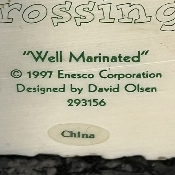 Enesco Moose Creek Crossing “Well Marinated” 1997 Bear Grilling Figurine #293156 - Picture 6 of 6